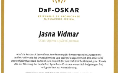 NAŠA RAVNATELJICA DOBITNICA NAGRADE DAF-OSKAR 2025.GODINE